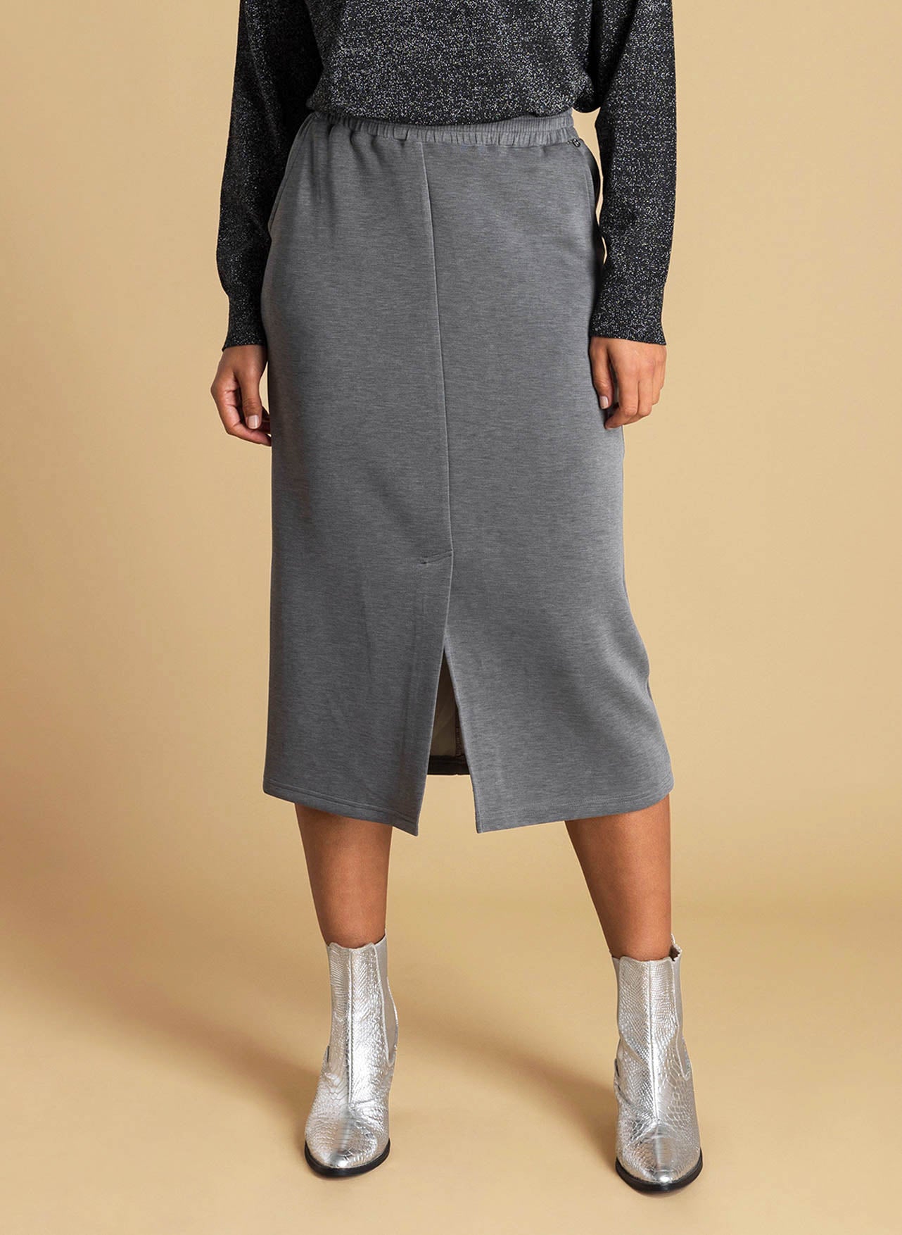 Ivy Beau rok Abbey dark grey melange
