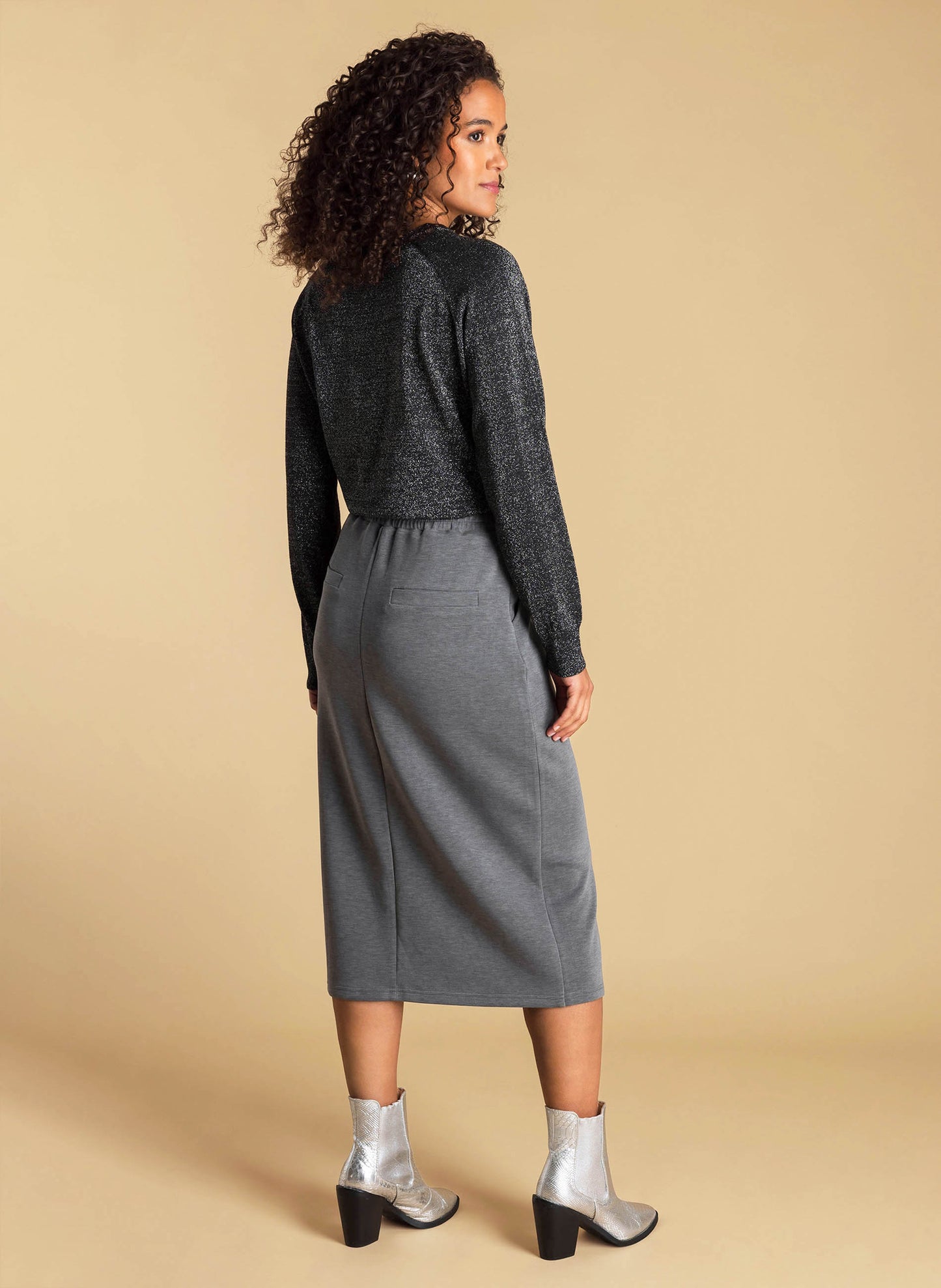 Ivy Beau rok Abbey dark grey melange