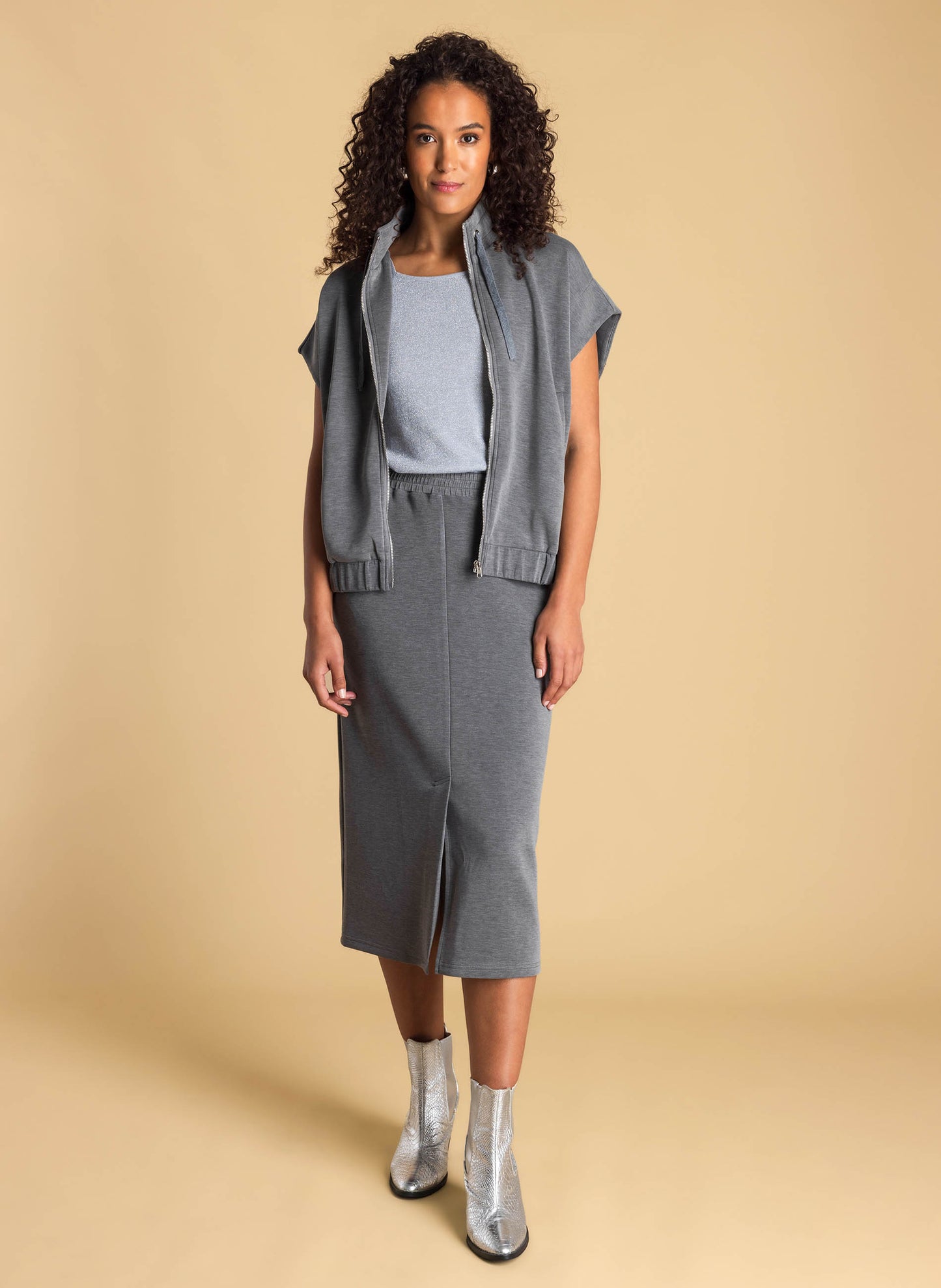 Ivy Beau rok Abbey dark grey melange