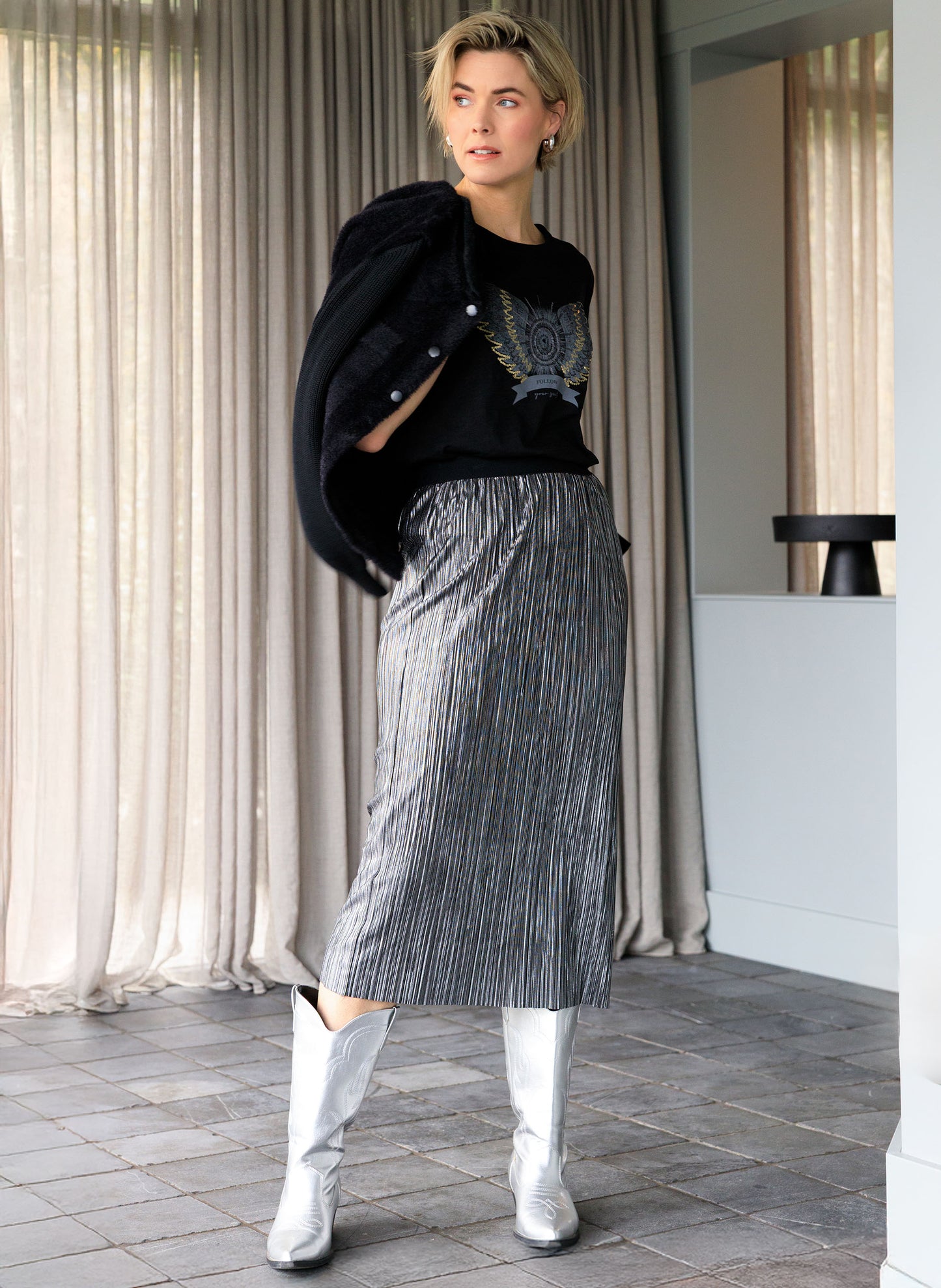 Ivy Beau rok Annelot black/silver