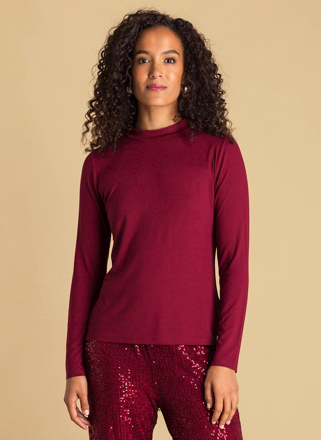Ivy Beau top Anneliese dark red