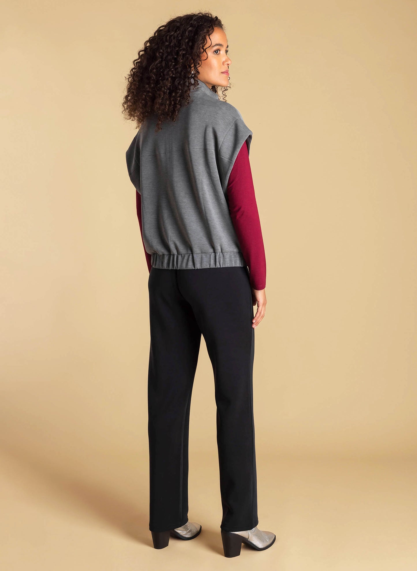 Ivy Beau gilet Alysia dark grey mealnge