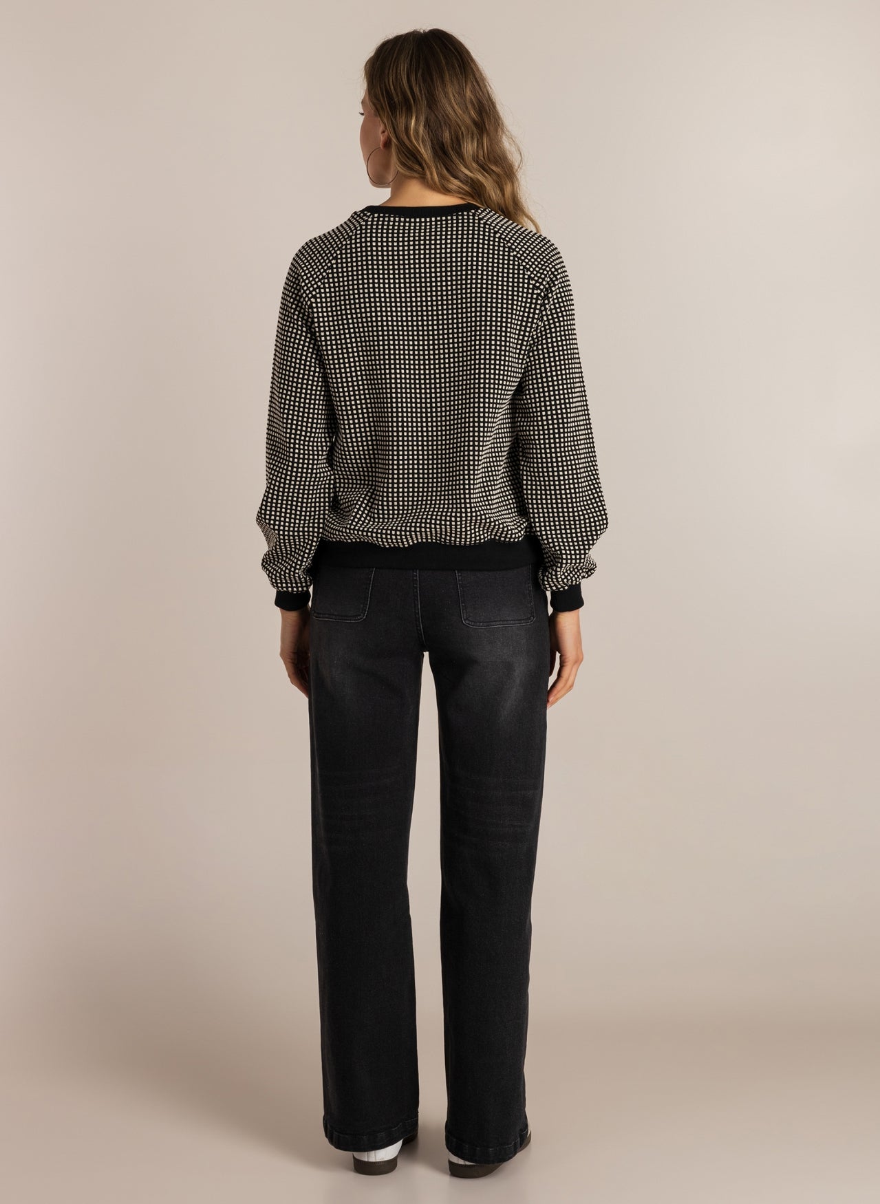 Ivy Beau trui Sabien zwart/offwhite