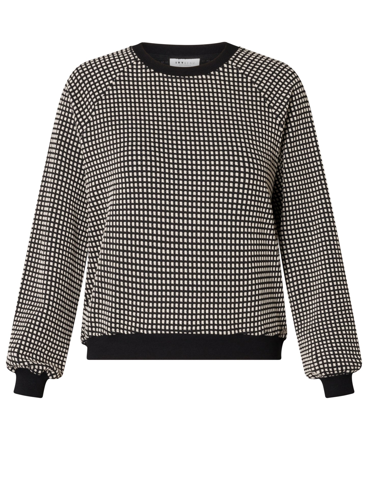 Ivy Beau trui Sabien zwart/offwhite