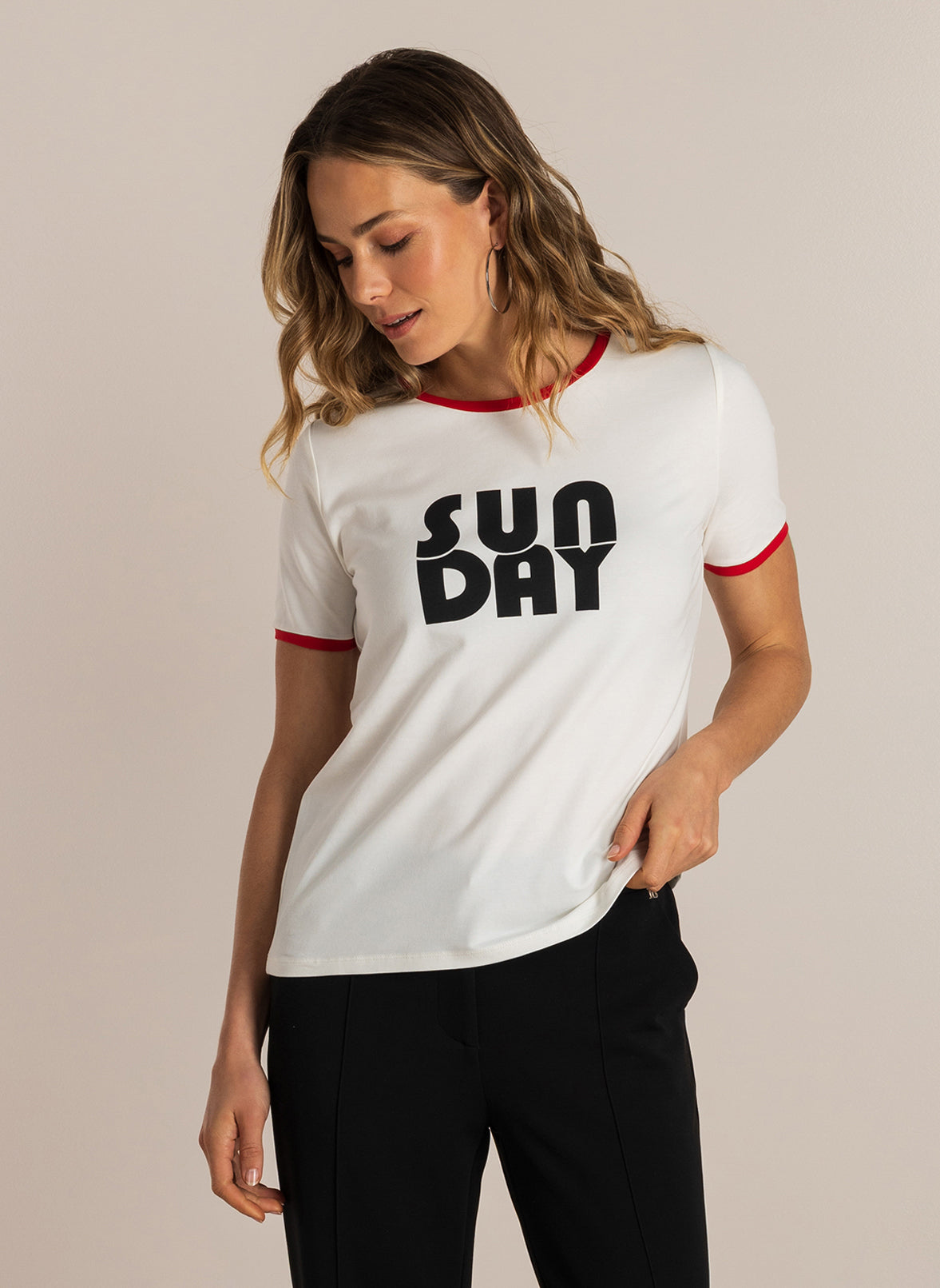 Ivy Beau T-shirt Semma offwhite/rood