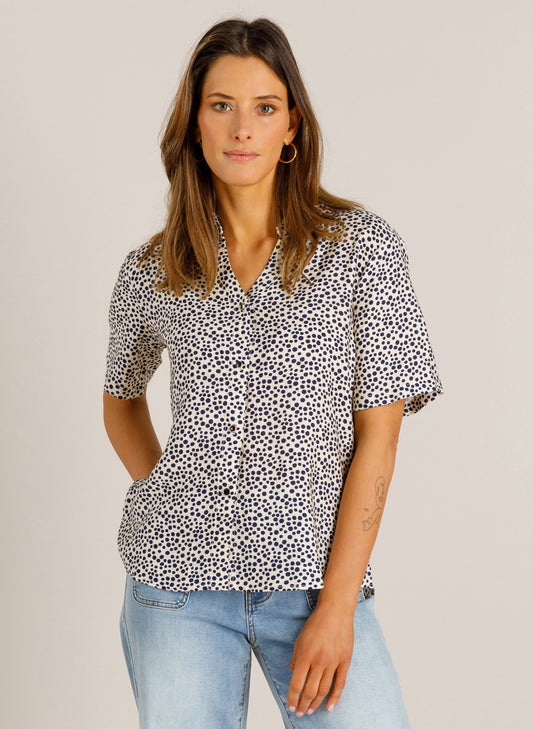 Ivy Beau blouse Veere offwhite/night blue