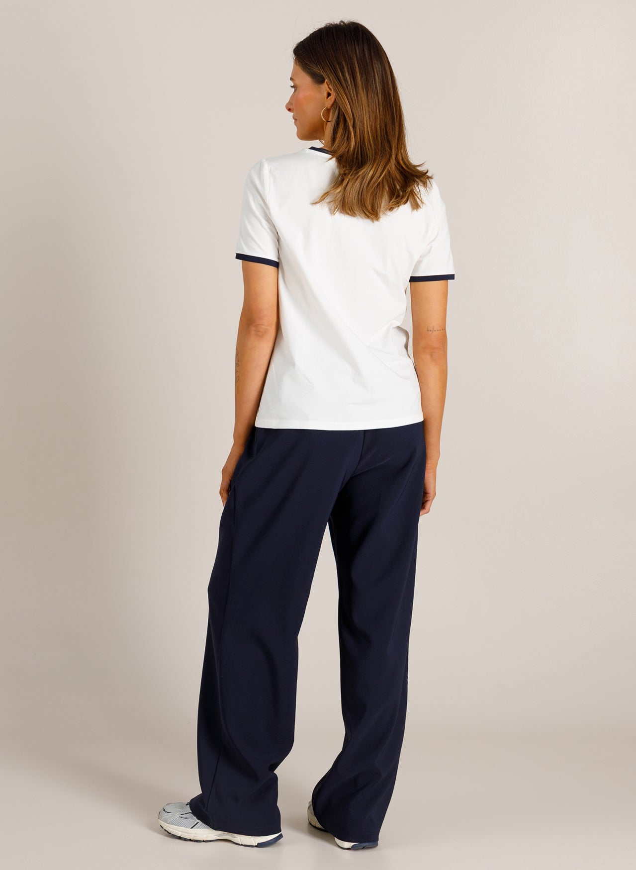 Wit effen T-shirt met korte mouwen