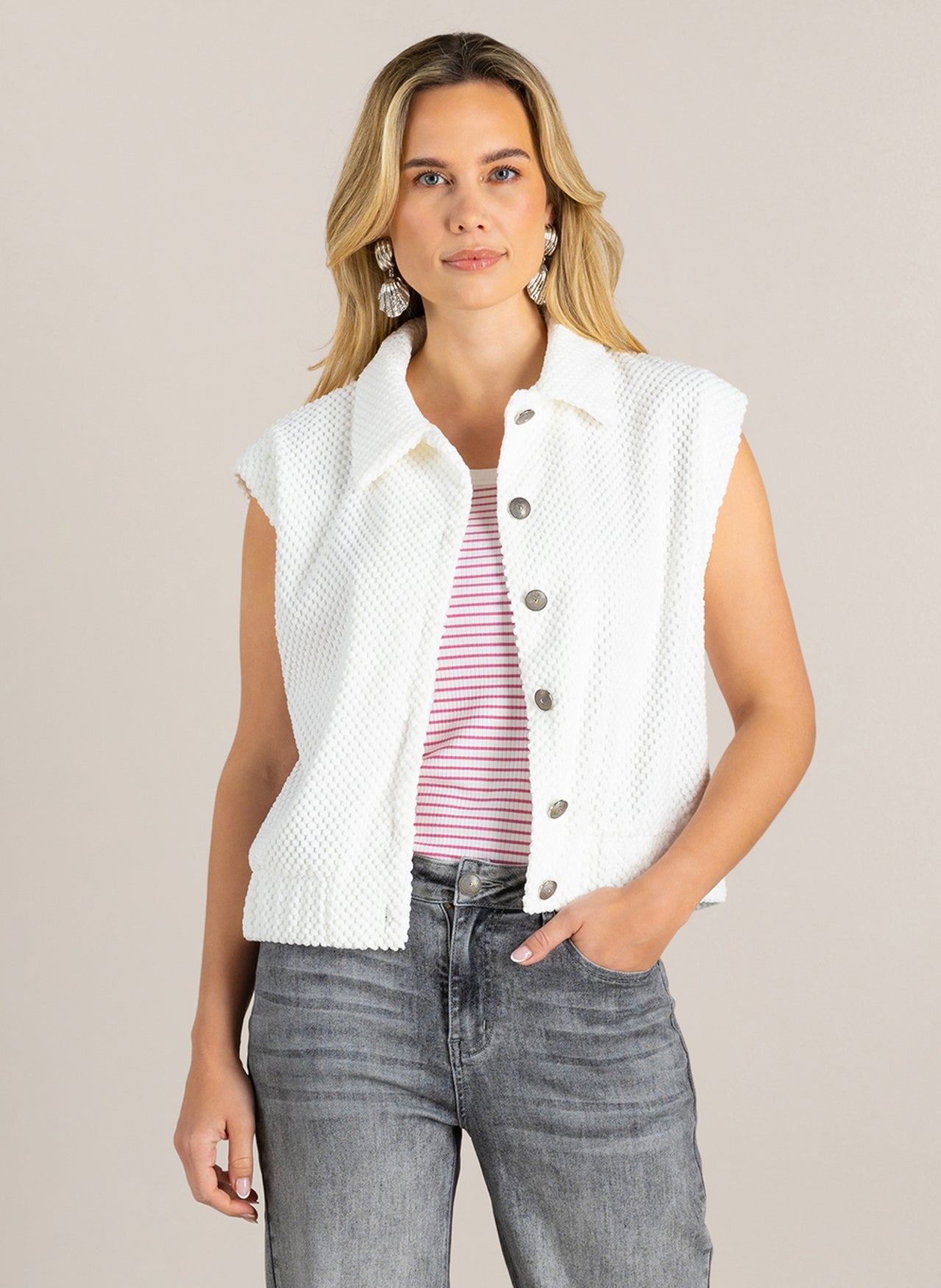 Ivy Beau gilet Gerlene white