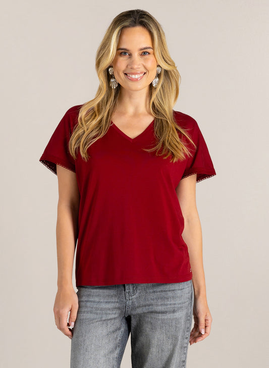 Ivy Beau T-shirt Gennesis dark red