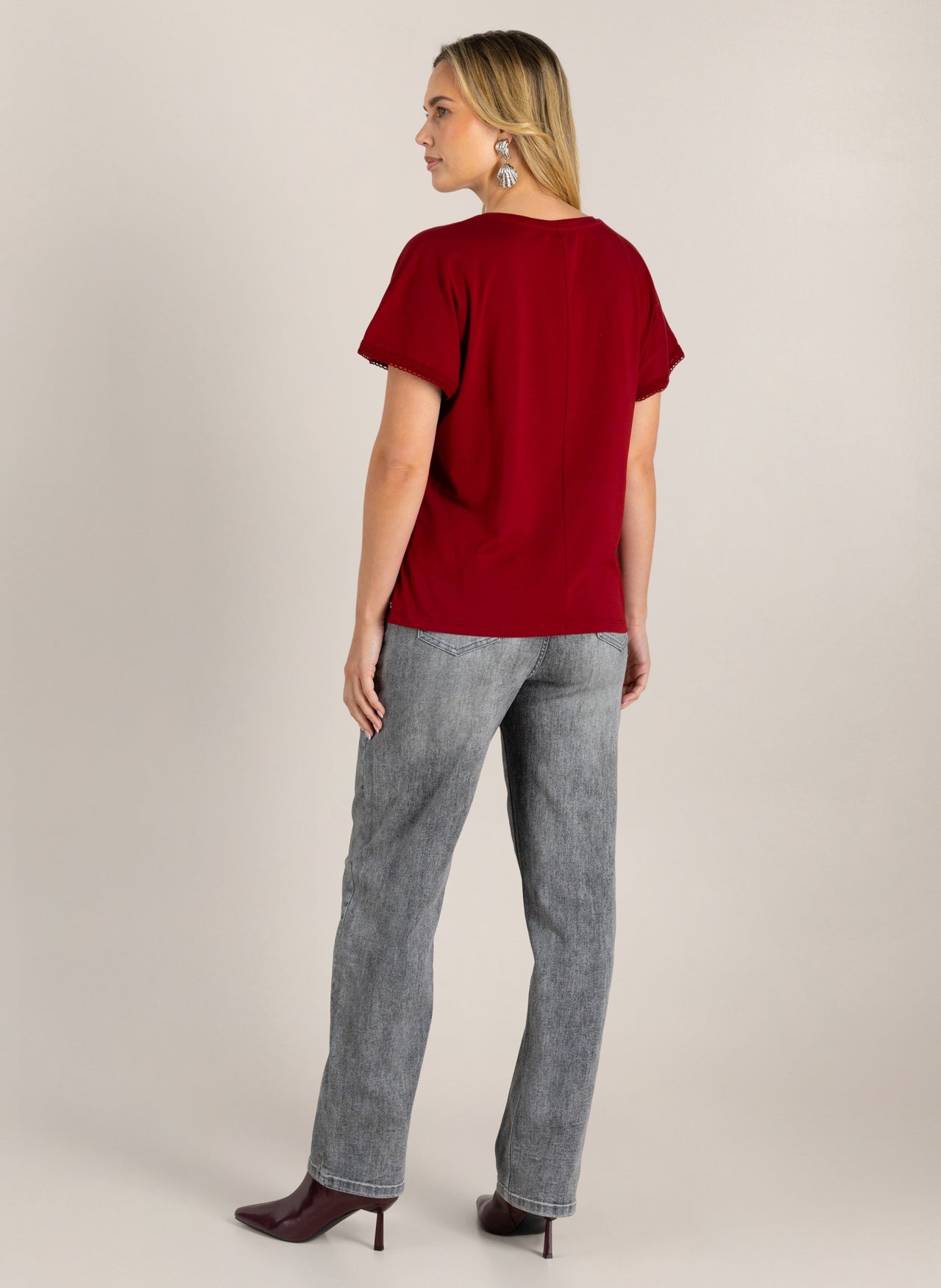 Ivy Beau T-shirt Gennesis dark red