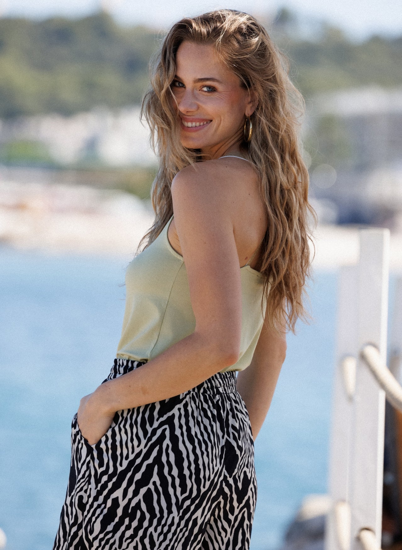 broekshort met zebraprint, zwart-wit, elastische taille