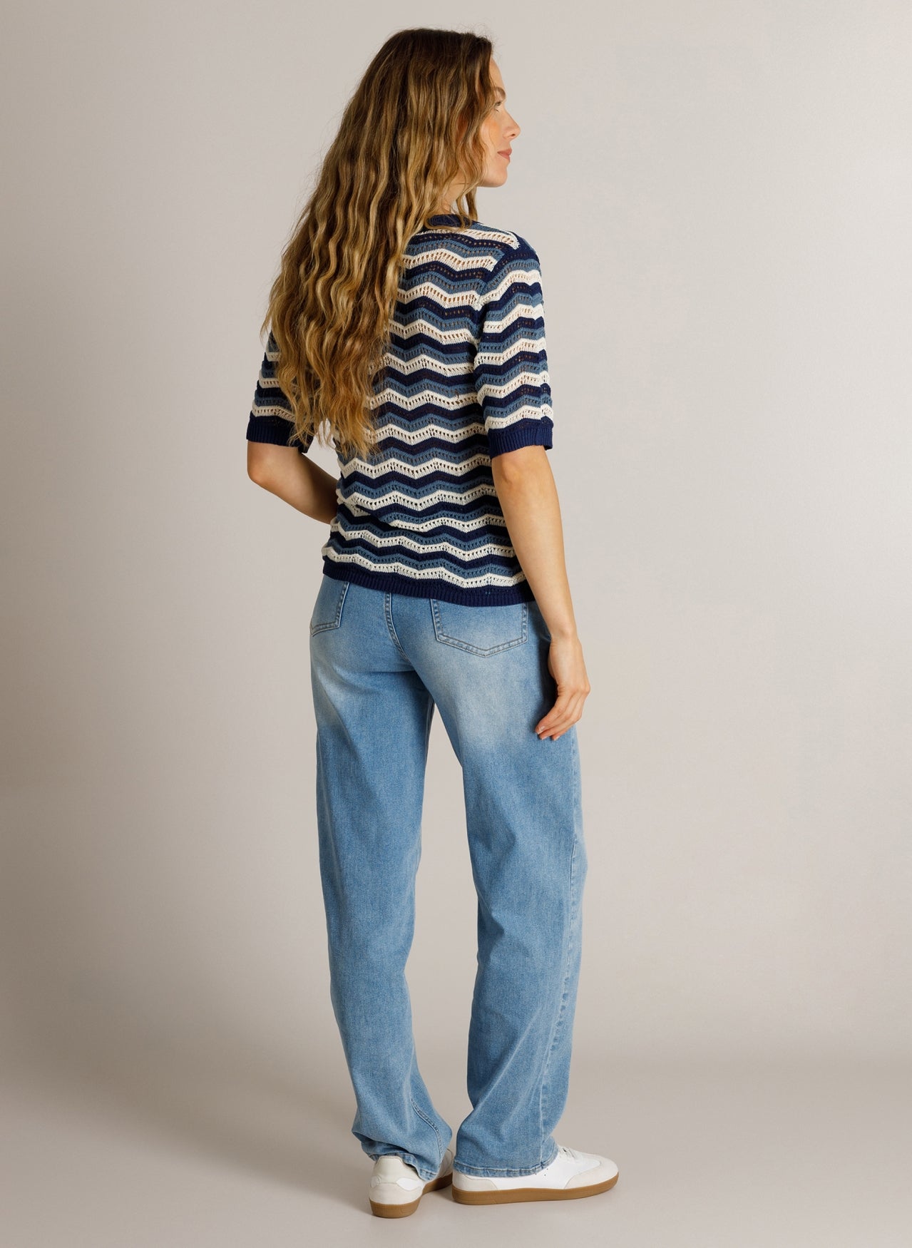 Ivy Beau trui Djuna dark blue/multicolour