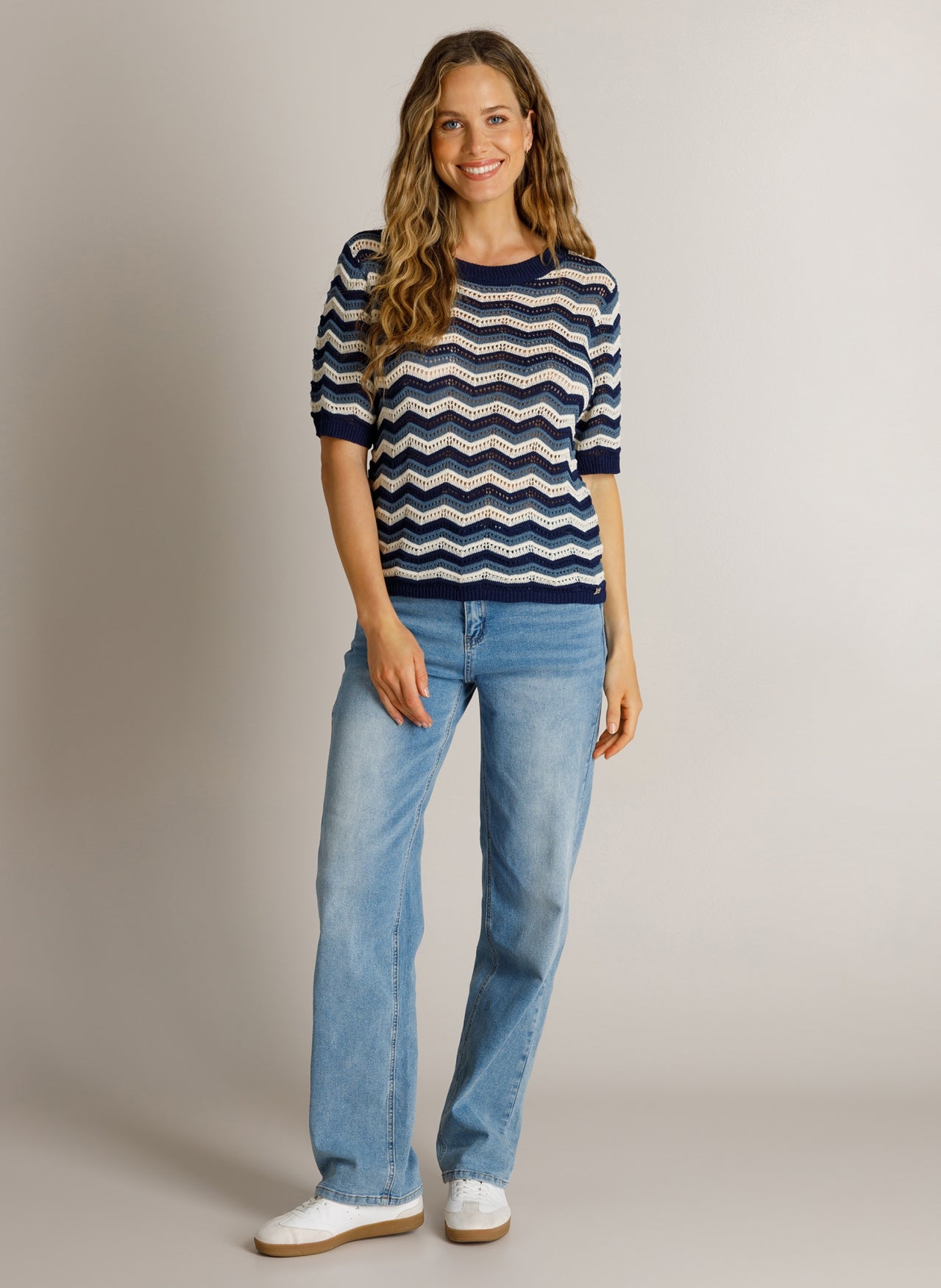Ivy Beau trui Djuna dark blue/multicolour