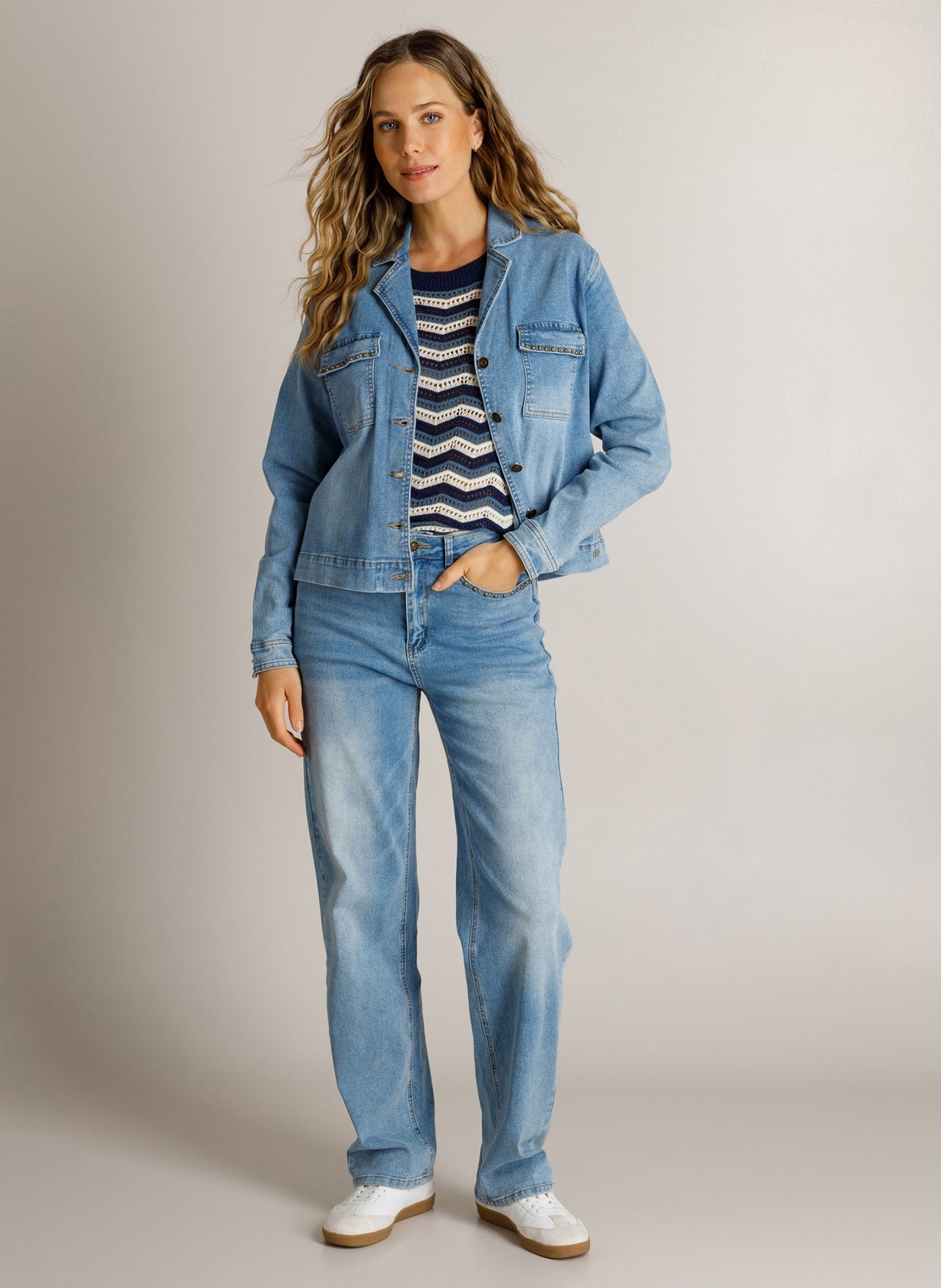 Ivy Beau trui Djuna dark blue/multicolour