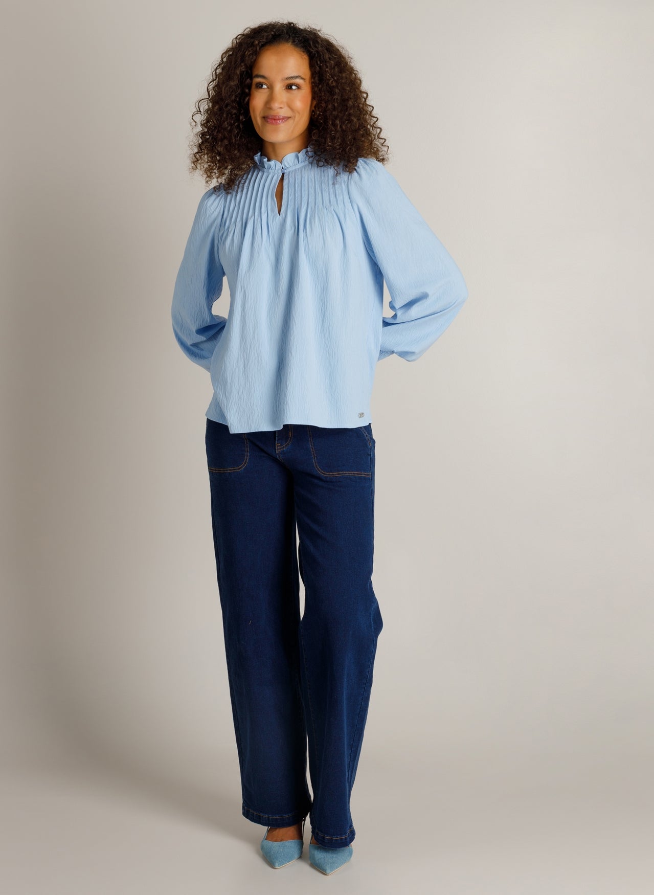 Ivy Beau blouse Hedy sky blue