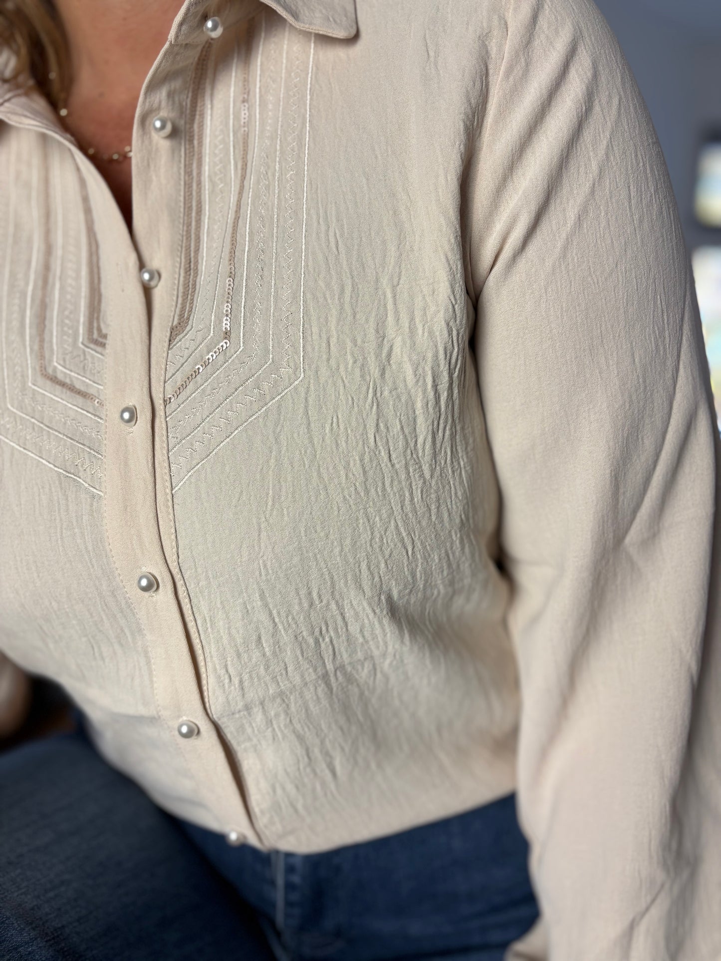 C&S blouse Linda sand