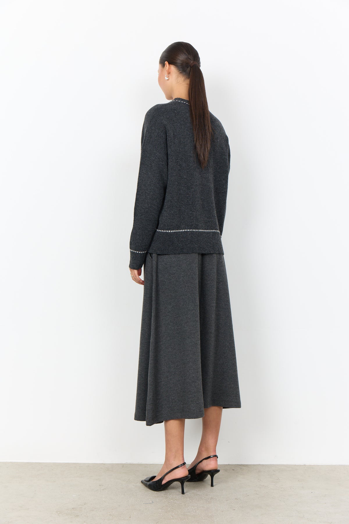Soyaconcept trui Orlean 18 donkergrijs/offwhite