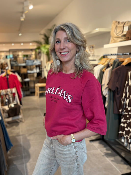Freequent sweater Kamela red bud/pale mauve