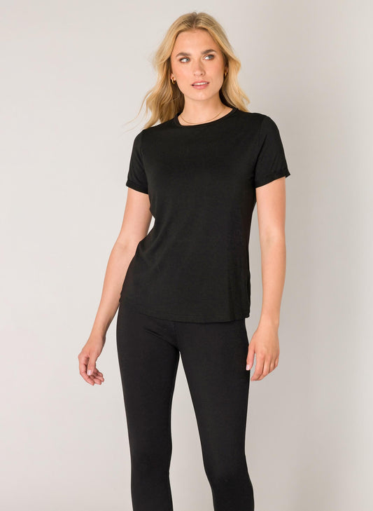 zwart T-shirt met ronde hals van Base Level