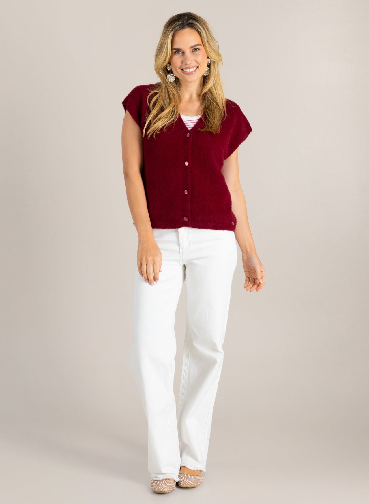 Ivy Beau gilet Grace stone red