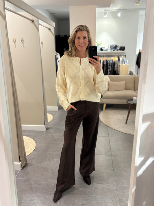 Myraclex vest sparkle ruit ecru/brons