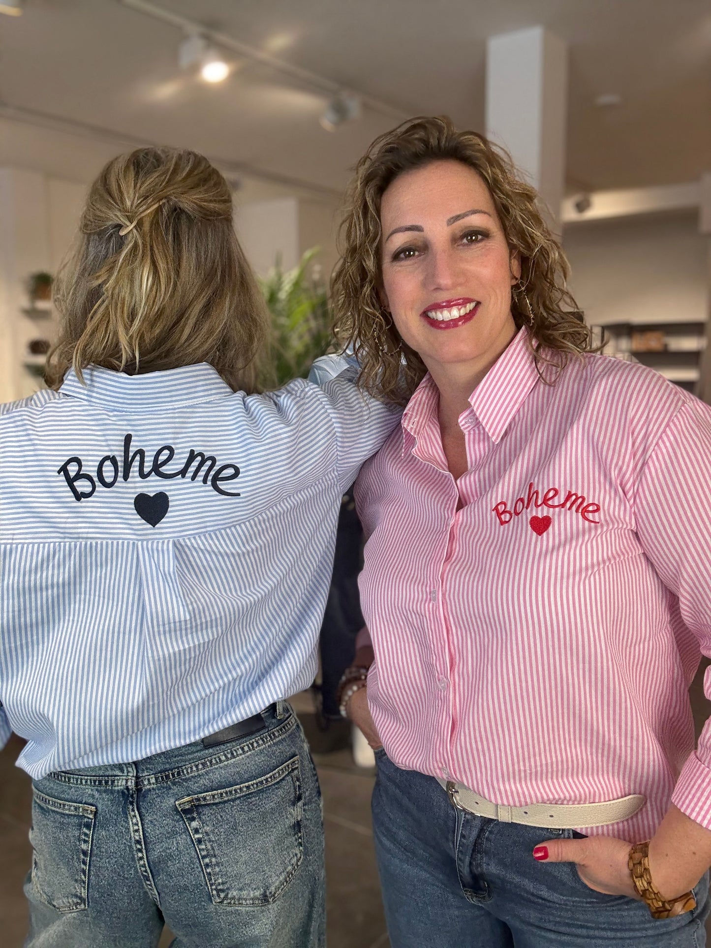 Jolio & Co blouse Boheme streep/borduur roze