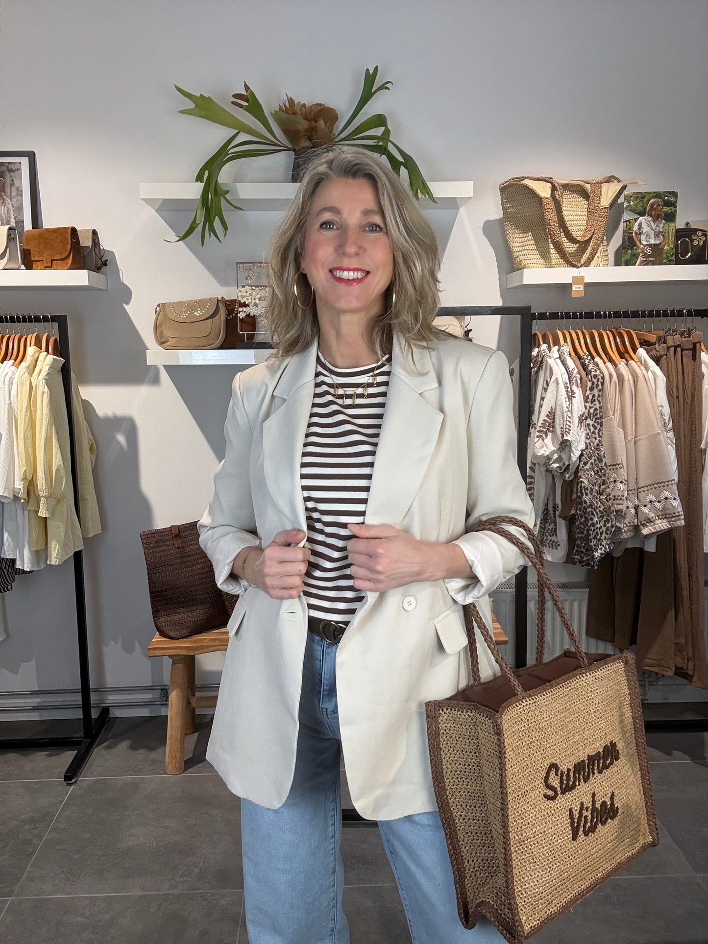 Lucce blazer oversized split/double breasted zand