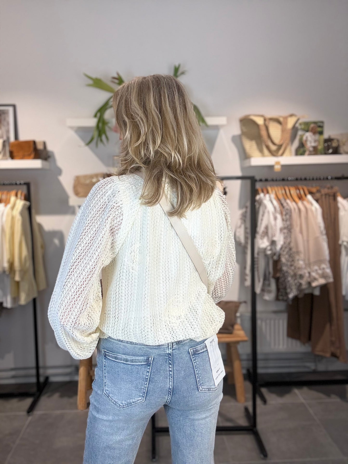 MC Loren gehaakte blouse creme