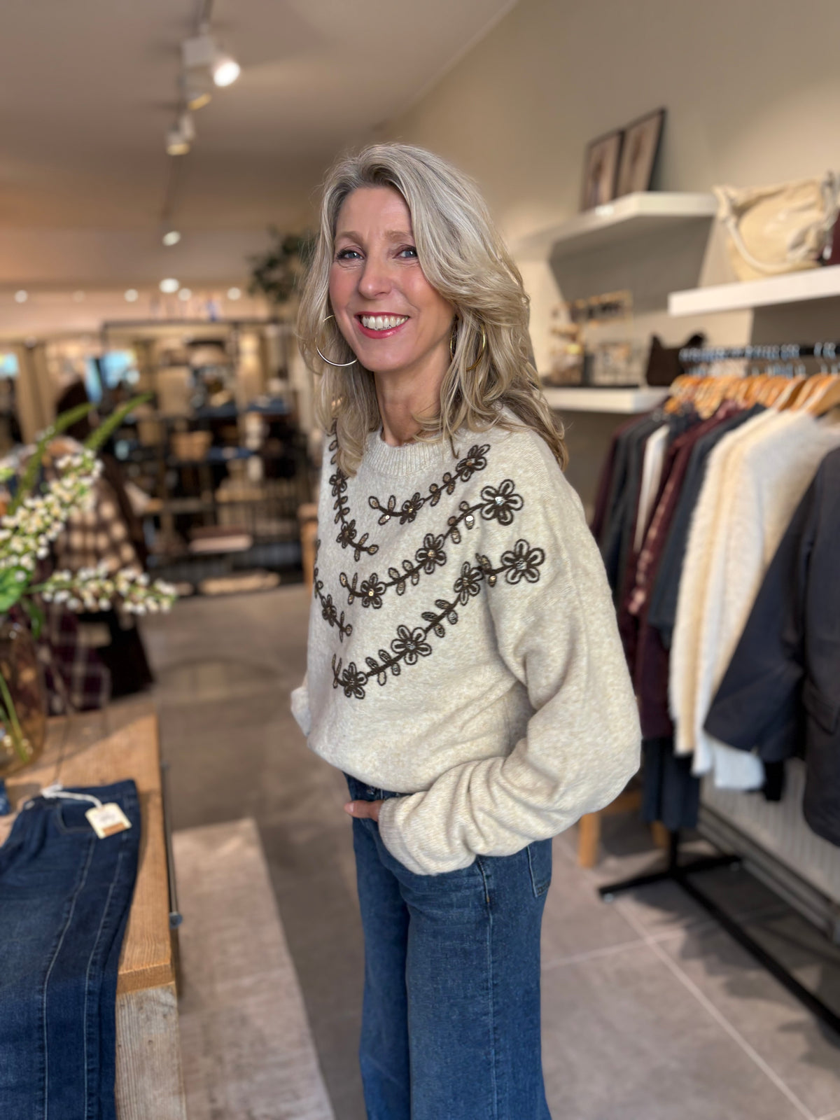 CS The Label trui Kasen knit sand