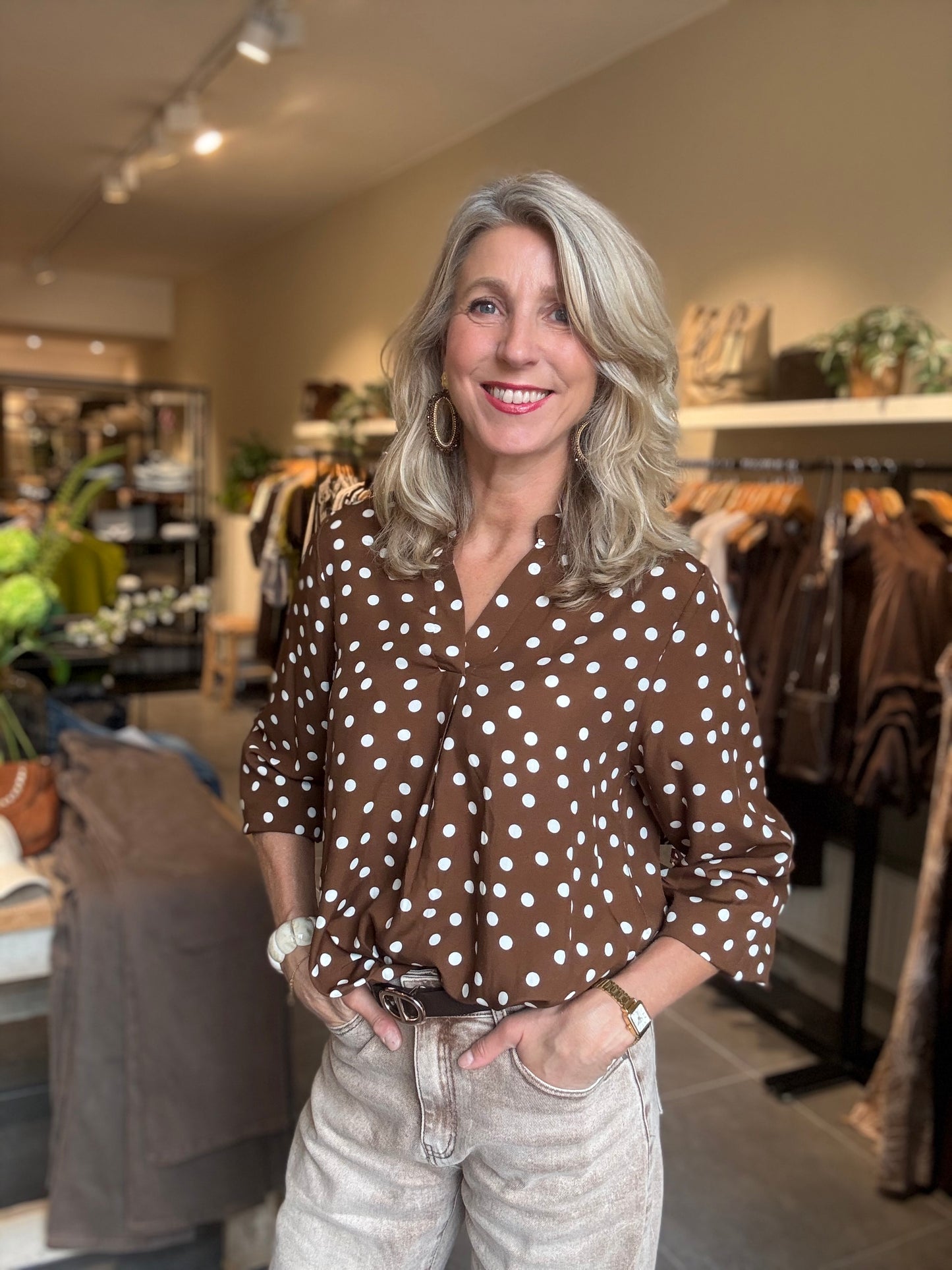 ZB blouse Valeria coffee