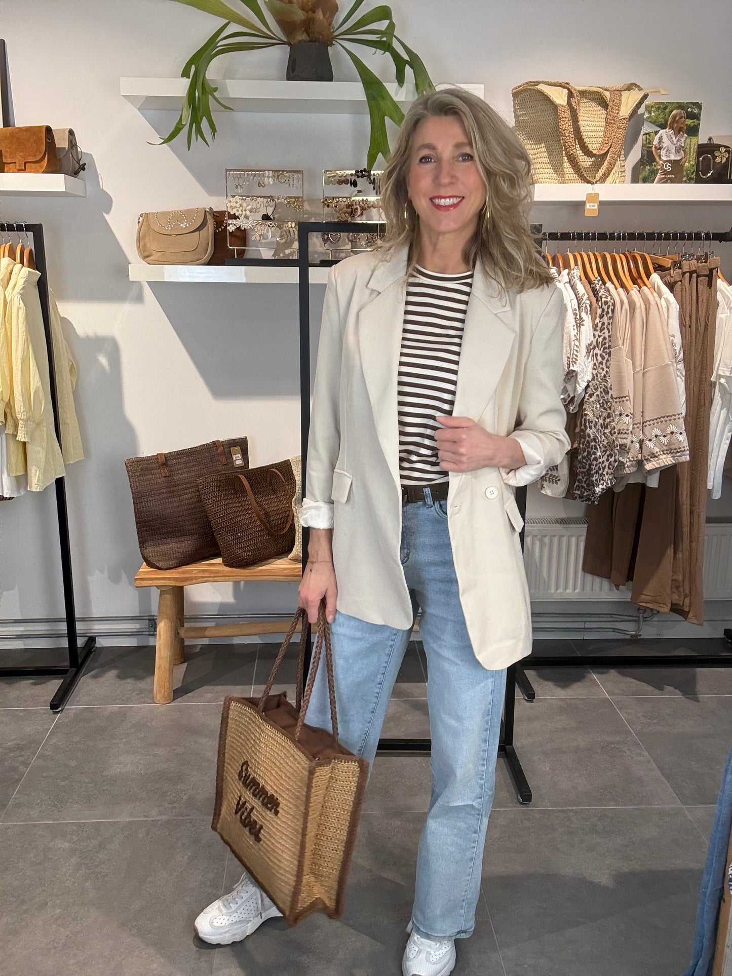 Lucce blazer oversized split/double breasted zand