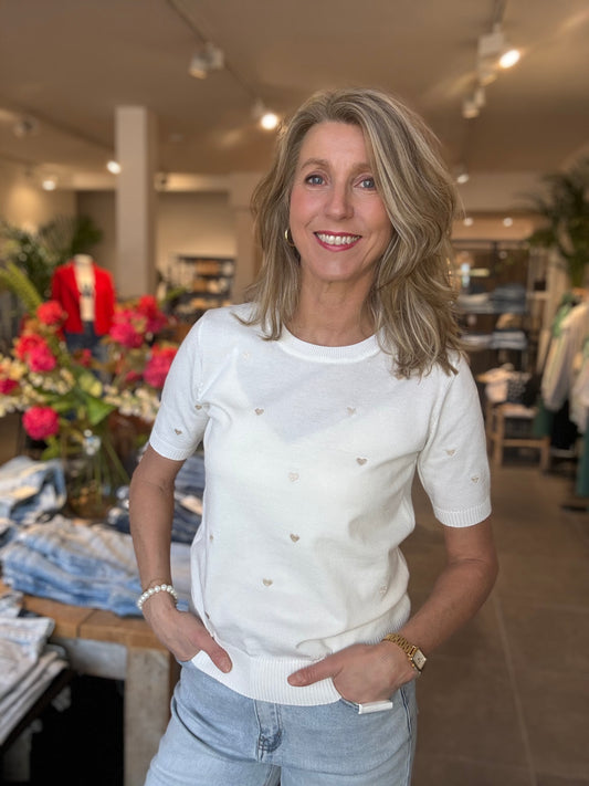 By Clara trui hartjes offwhite/zand