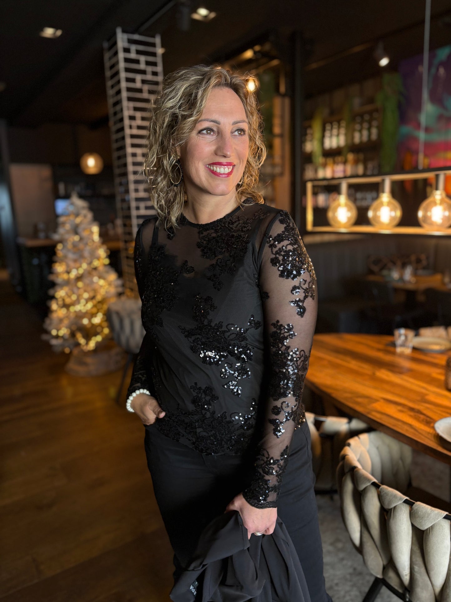 Soyaconcept top Aube zwart/zilver