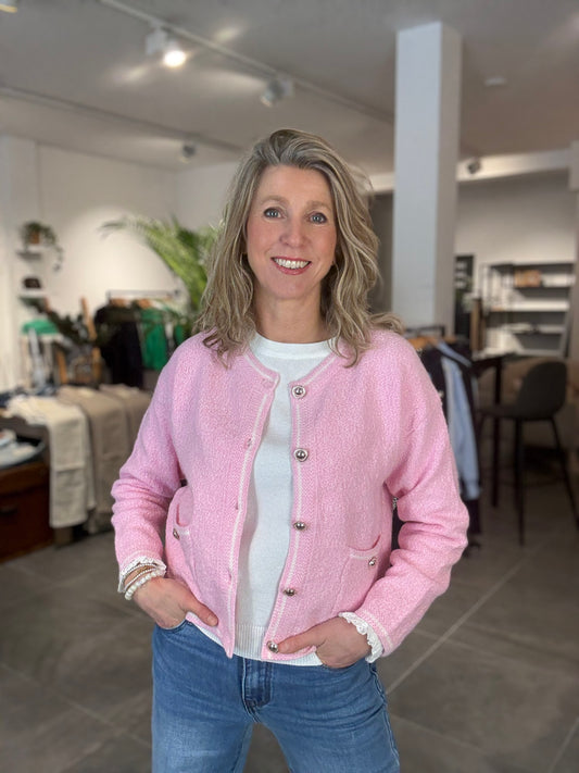 Cherry Paris vest Celestine roze/offwhite