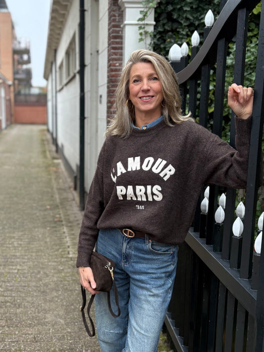 Laetitia trui L'AMOUR bruin/zand