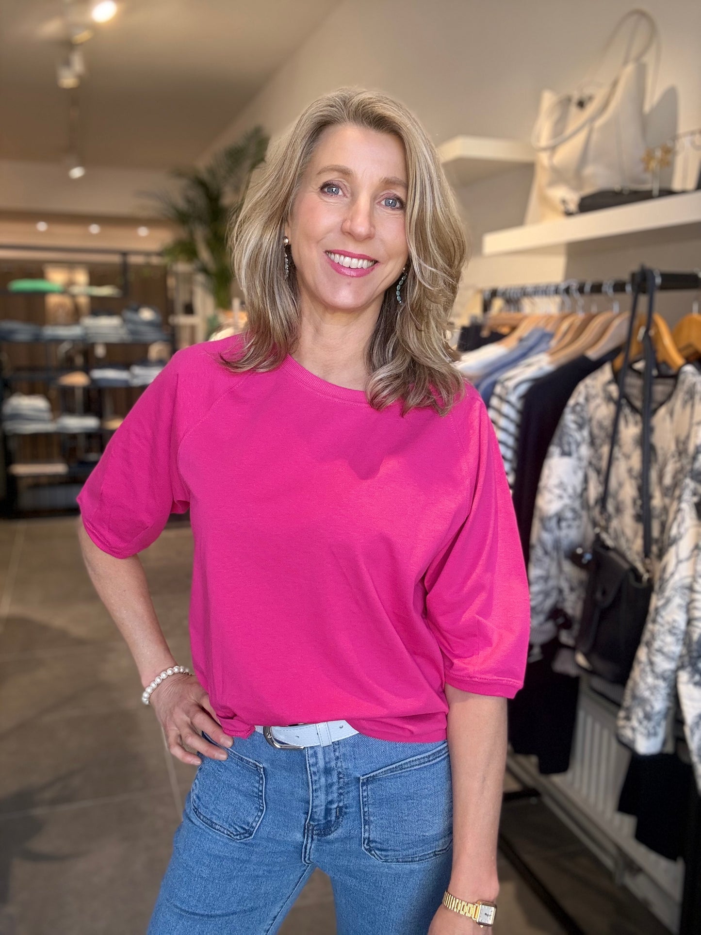 Freequent T-shirt Comte fuchsia purple