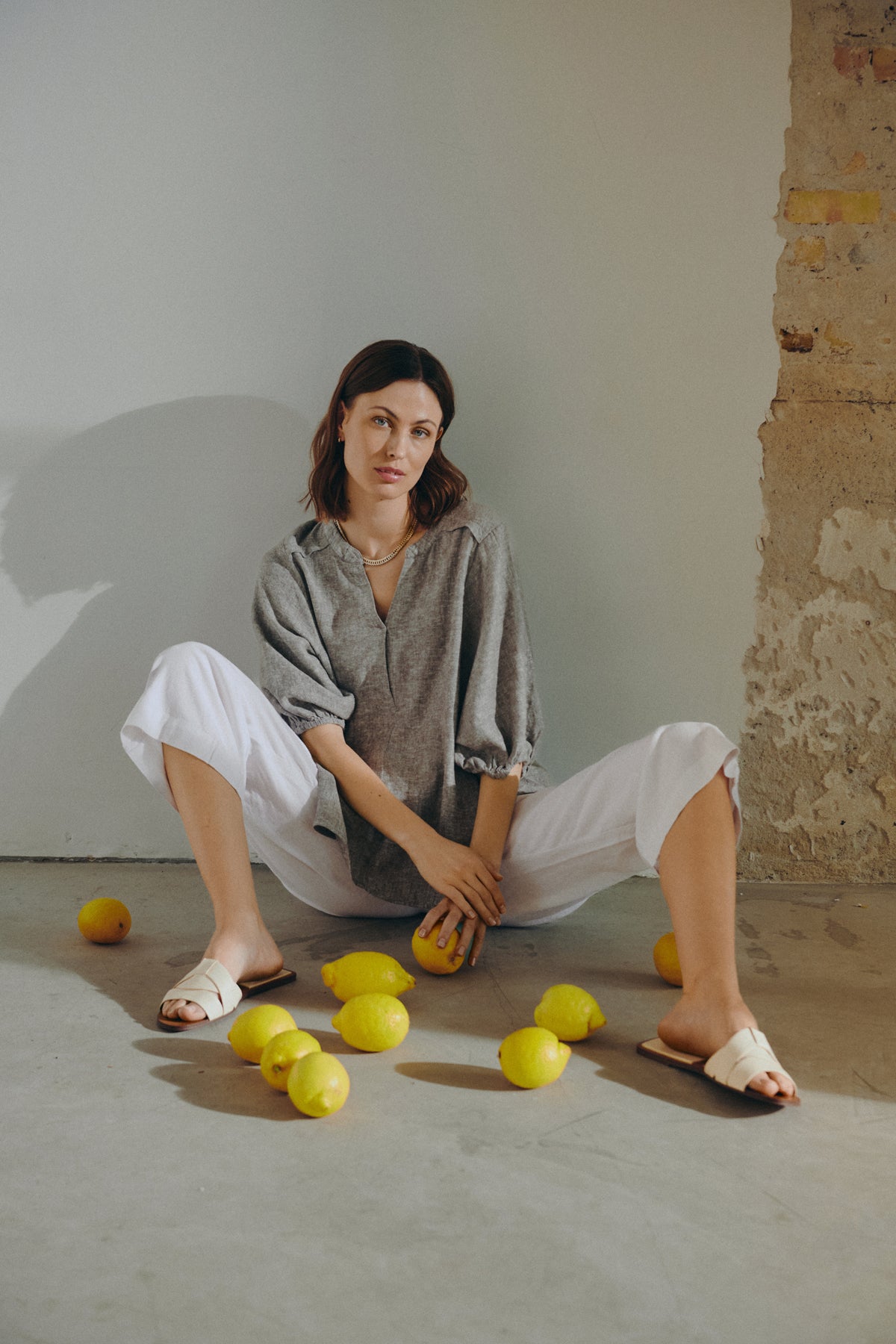 Freequent blouse Lava morel melange