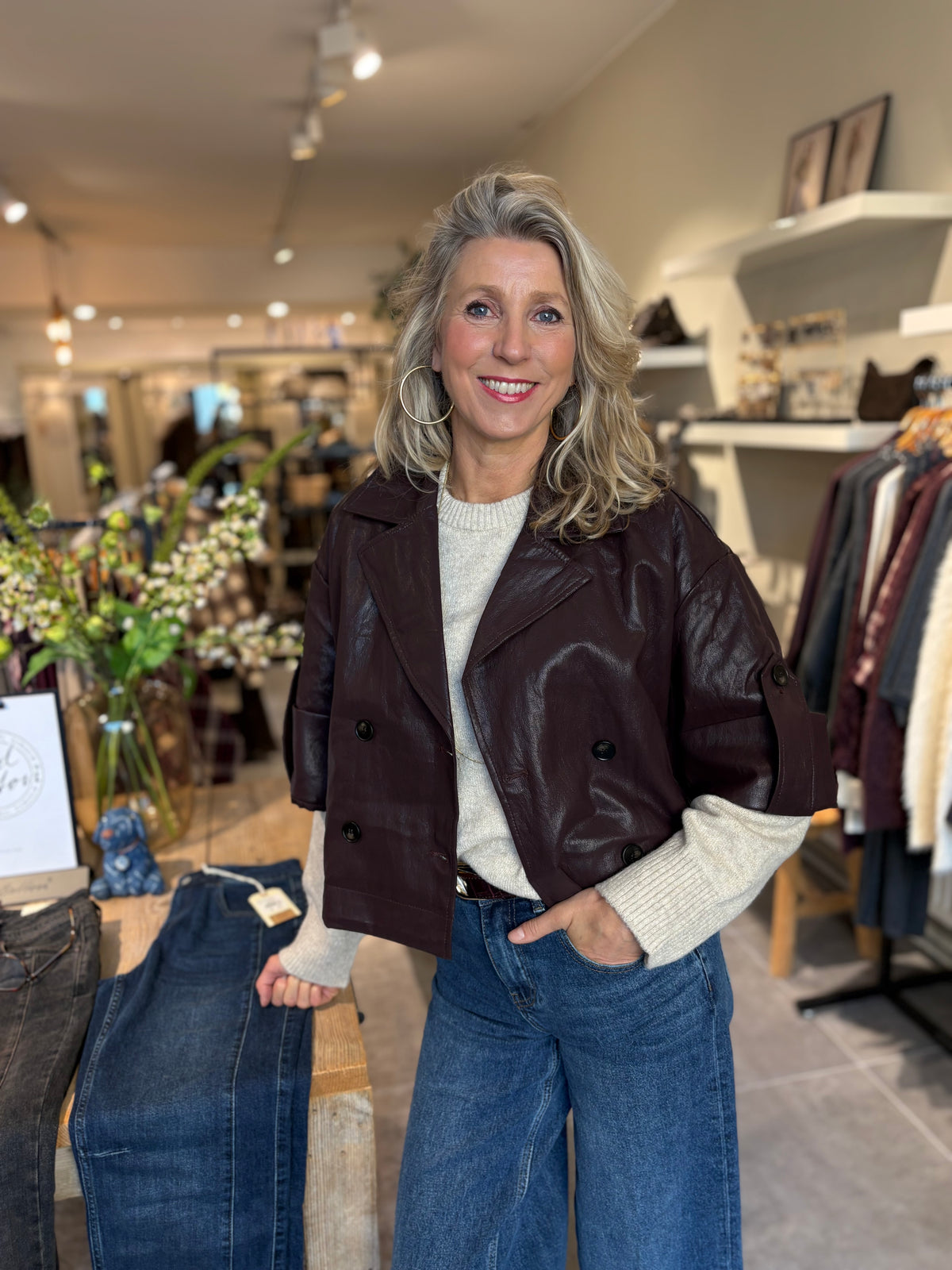 Drôle de Copine jack leatherlook burgundy