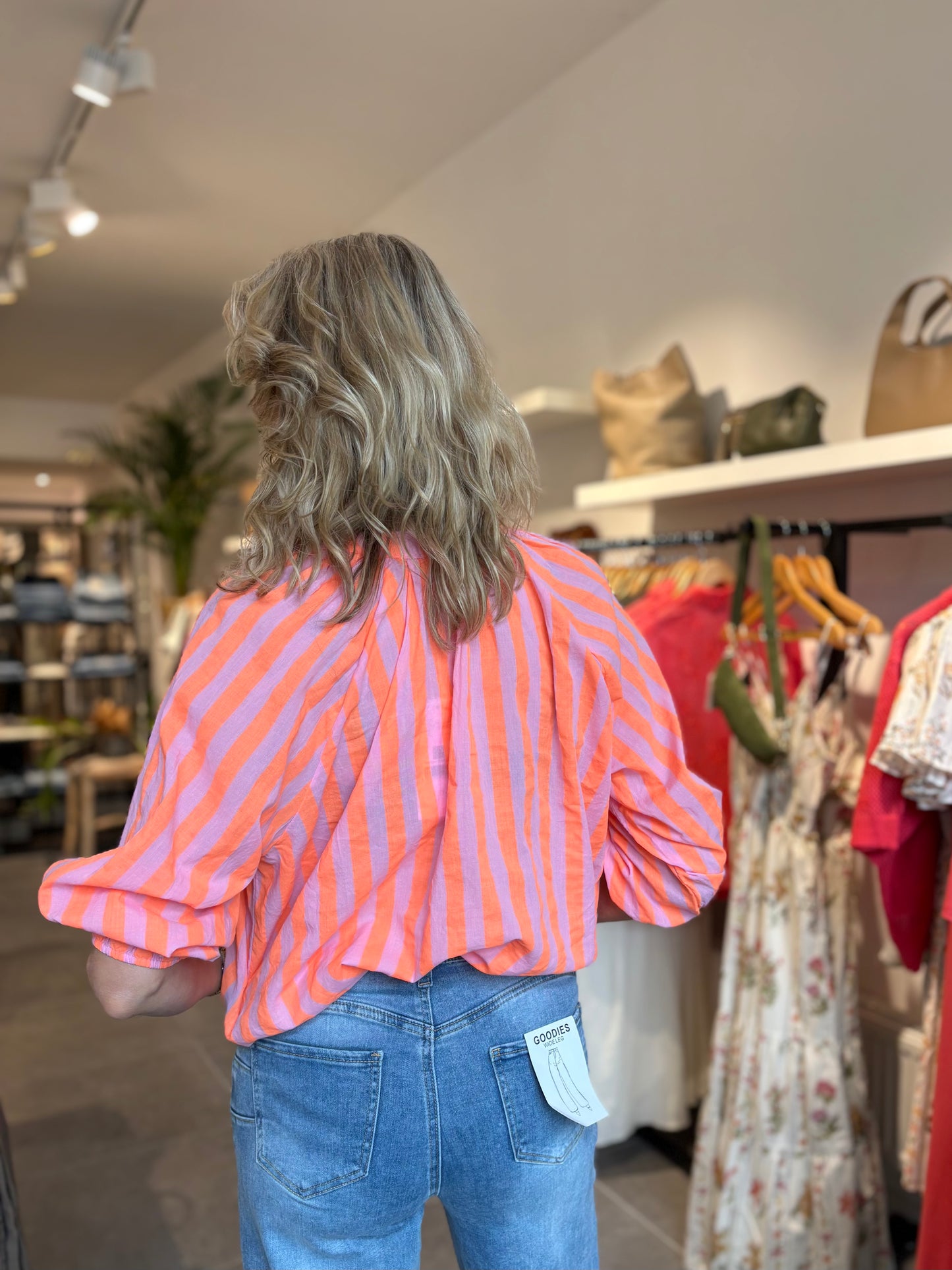 HL blouse pink/orange stripe