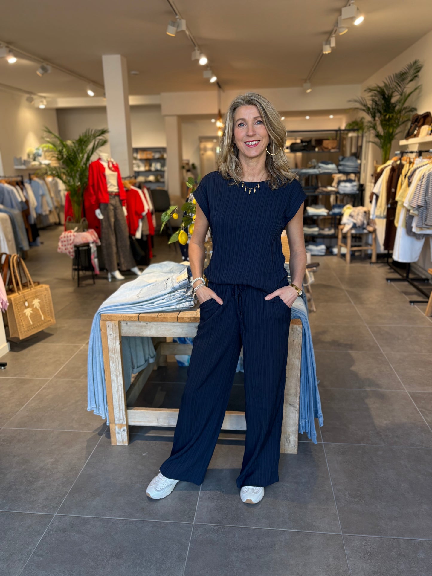 Freequent broek Valse navy blazer