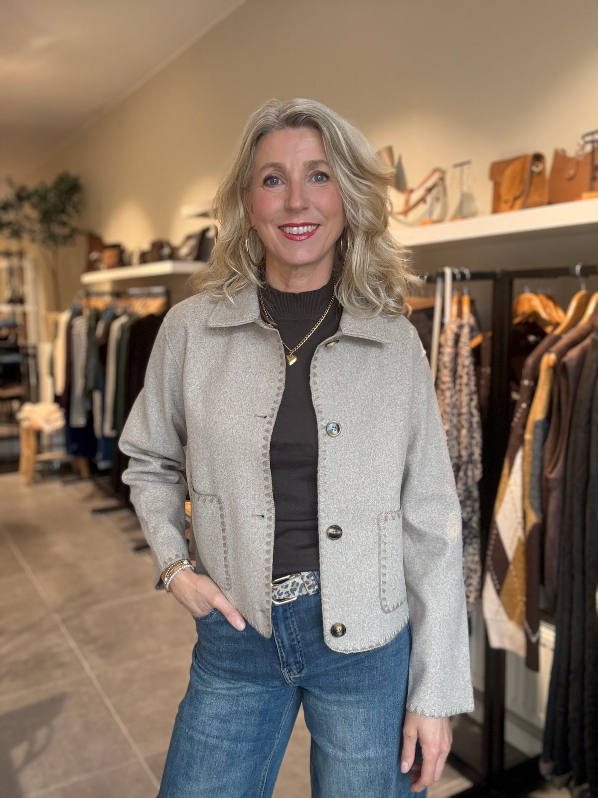ZB jacket Bahar taupe