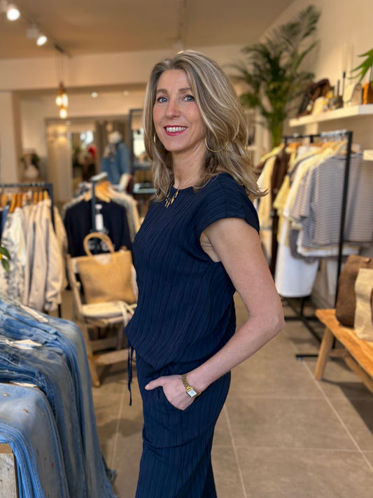 Freequent top Valse navy blazer