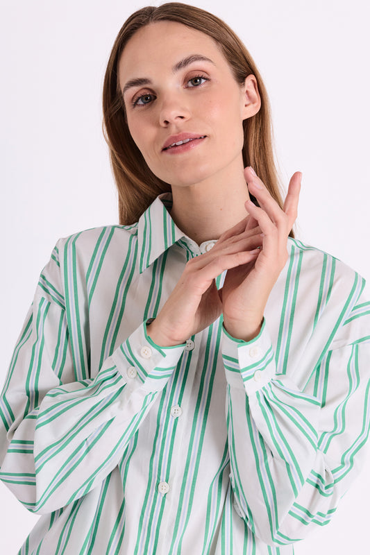 Freequent blouse Fina offwhite/bright green