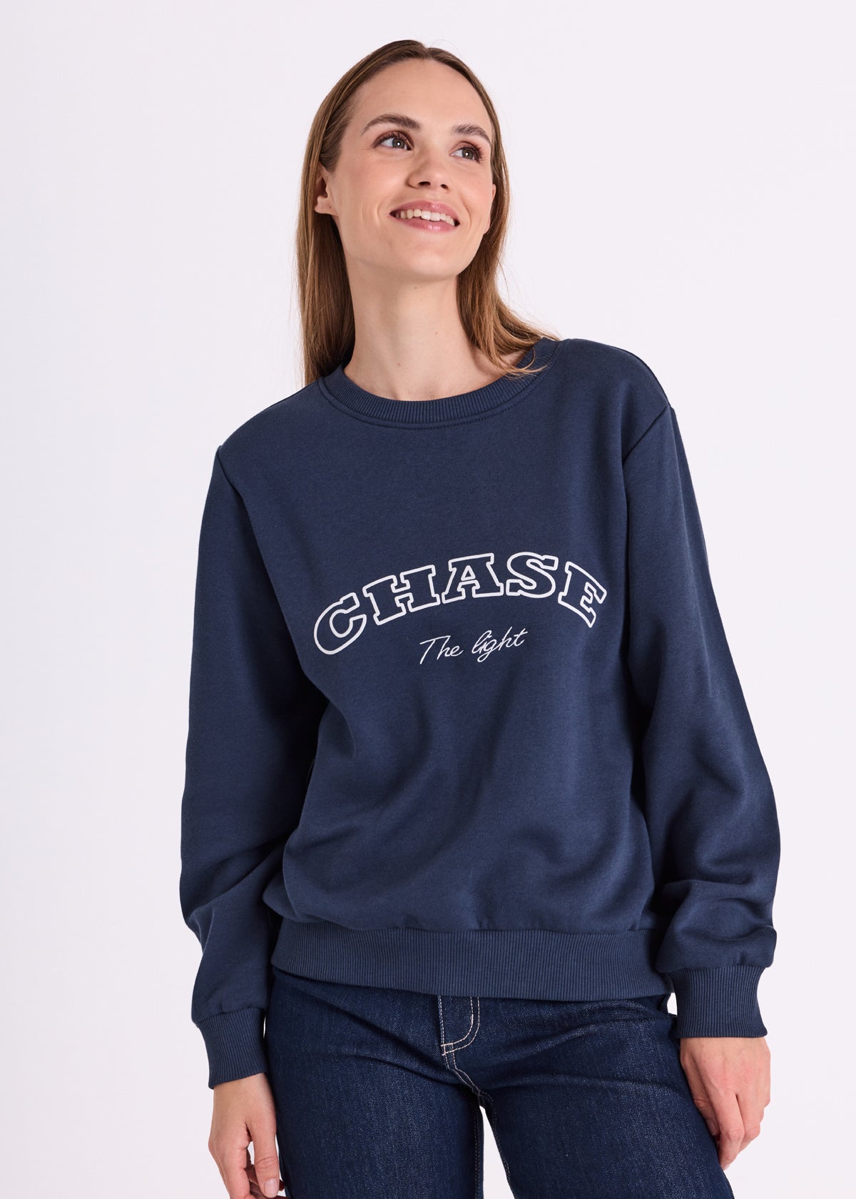 Freequent sweater Kamela navy blazer/star offwhite