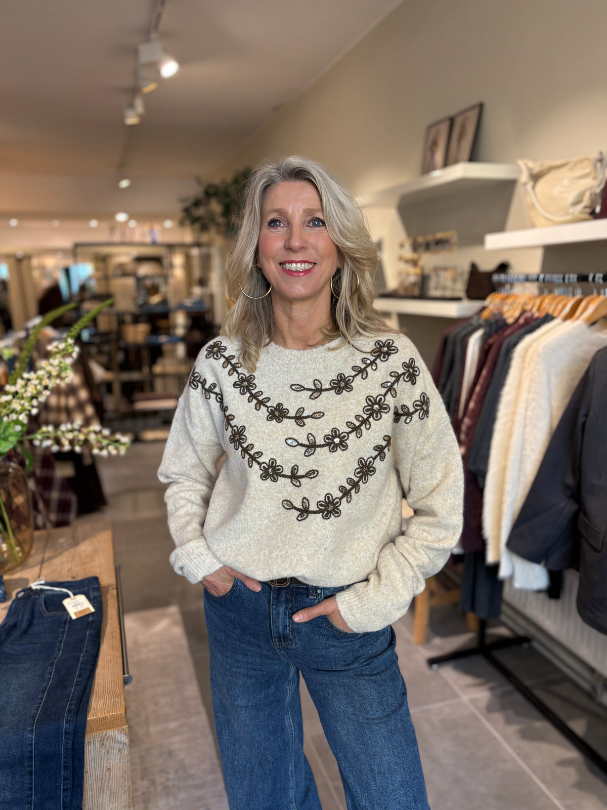 CS The Label trui Kasen knit sand