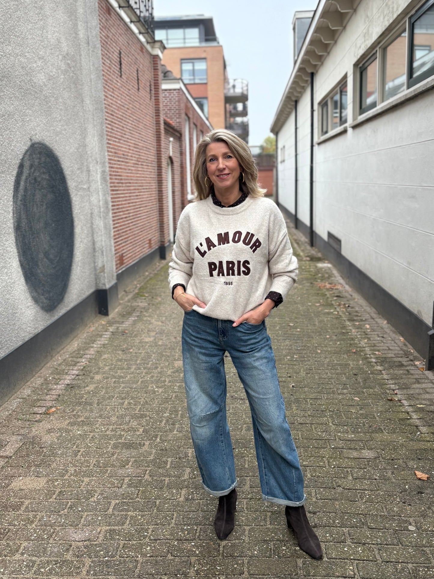Laetitia trui L'AMOUR beige/bruin