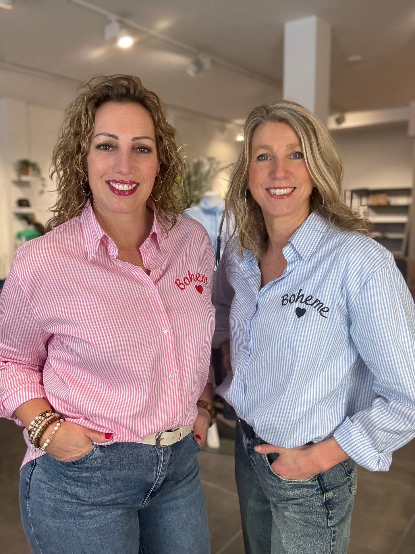 Jolio & Co blouse Boheme streep/borduur roze