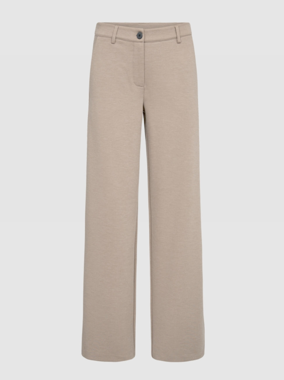 Broek met wijde rechte pijp in beige melange van freequent