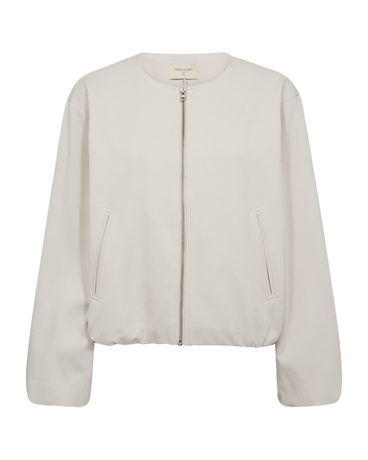 Lichtzand bomberjasje met voering en ritssluiting van Freequent
