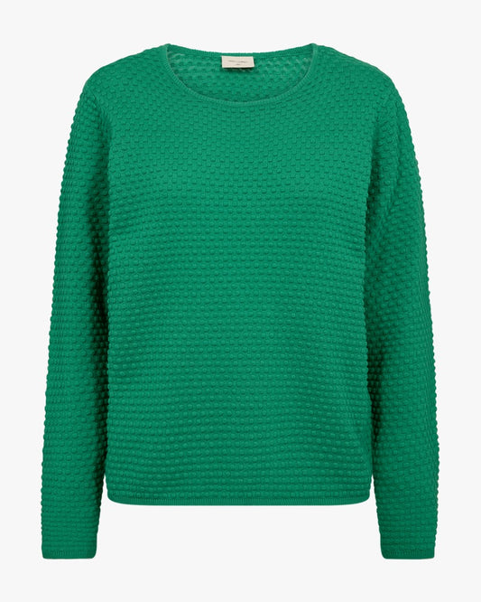 Groene katoenen trui met nopjes structuur van Freequent